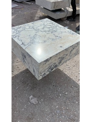 Adomar Marble Menekşe Küp Orta Sehpa, 100X100X35