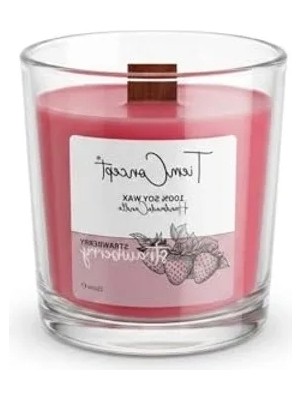 Esplendor Ahşap Fitilli Soya Mum, Kırmızı Aromaterapi, 150CC