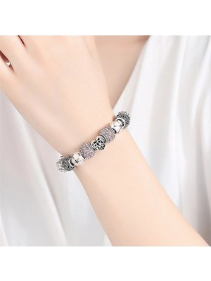 Takantakana Pandora Tarz Gümüş Charm Bileklik Charmlı Bileklik Mother Yeni Yıl