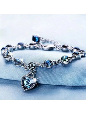 Takantakana Pandora Tarz Gümüş Charm Bileklik Mavi Gümüş Safir Taşlı Bi̇leklik Yeni Yıl Yılbaşı