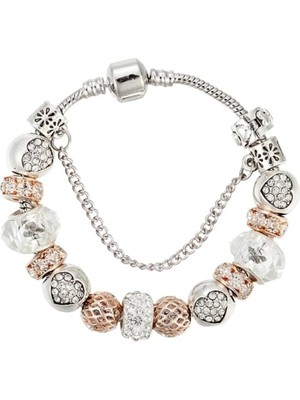 Takantakana Pandora Tarz Gümüş Charm Bileklik Model Charm Bileklik