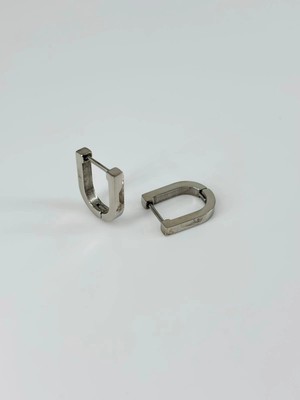 Renas Store Rodyum Çelik Erkek Küpe Çap (9 Mm) Kalınlık (3 Mm) - EKP0017