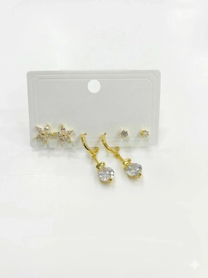 Renas Store Sallantılı Çiçek Detaylı Altılı Küpe - KP00623