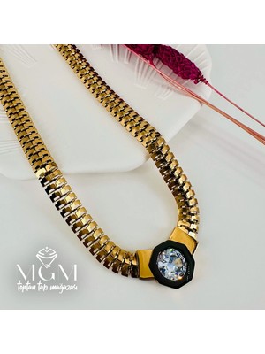 Renas Store Zirkon Taşlı Çelik Çelik Kolye 40+5 cm - KL0194