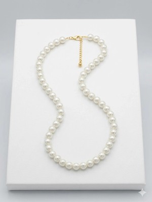 Renas Store Beyaz Kültür Incisi Kolyeler 40+5 cm - KL0299