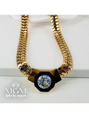 Renas Store Zirkon Taşlı Çelik Çelik Kolye 40+5 cm - KL0194