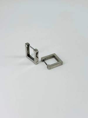 Renas Store Rodyum Çelik Erkek Küpe Çap (9 Mm) Kalınlık (3 Mm) - EKP0022