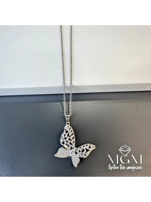 Renas Store Çelik Zirkon Taşlı Kolye - KL0125