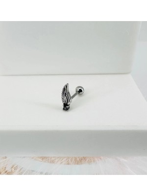 Renas Store Rodyum Zirkon Taşlı Uç Kısmı : Pirinç Kıkırdak Bar Uzunluğu : 6 mm / Bar Kalınlığı 0.8 mm / Top Boy