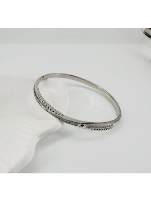 Renas Store Rodyum Zirkon Taşlı Pirinç Xuping Bileklik 5.9 mm - KBL0215