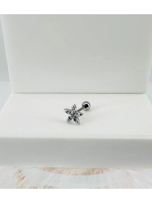 Renas Store Rodyum Zirkon Taşlı Uç Kısmı : Pirinç Kıkırdak Bar Uzunluğu : 6 mm / Bar Kalınlığı 0.8 mm / Top Boy