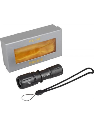 Renas Store Pc-18 El Feneri Güçlü Cree LED Çipi, Ayarlanabilir Odak (Zoom) Özelliği Darbeye Dayanıklı Metal