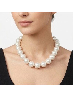 Renas Store Beyaz Kültür Incisi Kolyeler 40+5 cm - KL0298