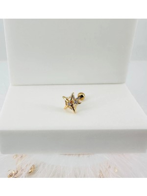 Renas Store Zirkon Taşlı Uç Kısmı : Pirinç Kıkırdak Bar Uzunluğu : 6 mm / Bar Kalınlığı 0.8 mm / Top Boyu 3 mm