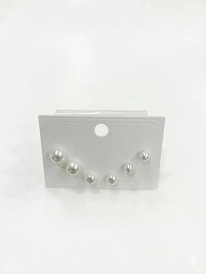 Renas Store Inci ( Iğne Kısmı Rodyum Kaplama ) Zirkon Taşlı Pirinç Altılı Kombin Küpe - KP00656