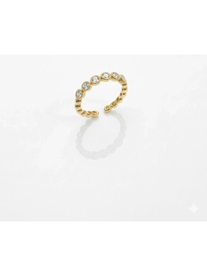 Renas Store Ayarlanabilir Zirkon Taşlı Pirinç Bijuteri Yüzük - YZ0258