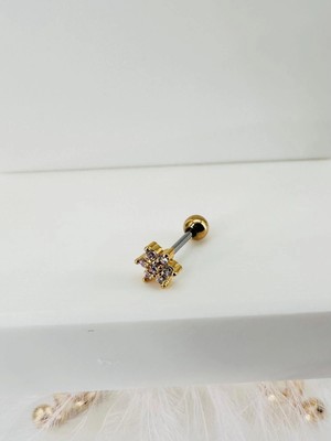 Renas Store Zirkon Taşlı Uç Kısmı : Pirinç Kıkırdak Bar Uzunluğu : 6 mm / Bar Kalınlığı 0.8 mm / Top Boyu 3 mm