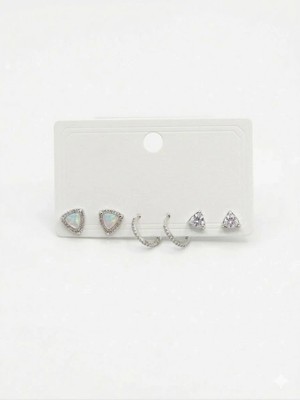 Renas Store Üçgen Detaylı Altılı Küpe - KP00646