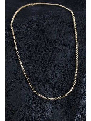 Renas Store 316L Çelik Örme Zincir Model Gold Renk Erkek Kolye - TJ-ERK1391