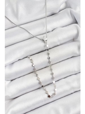 Renas Store Pirinç Zirkon Taşlı Yıldız Figürlü Y Model Gümüş Renk Kadın Kolye - TJ-BKO10309