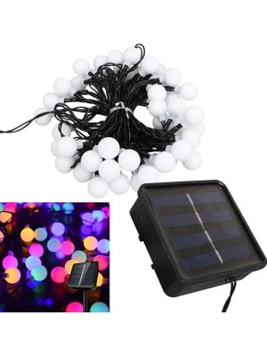 Renas Store Winnboss Ekl-12 7 Metre 50 Top Ledli Renkli 8 Modlu Solar Panelli Dış Mekan Aydınlatma LED 5 Watt