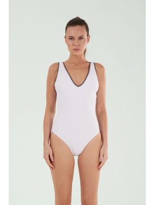 Louren M22019 Nakışlı Mayo-Mavi