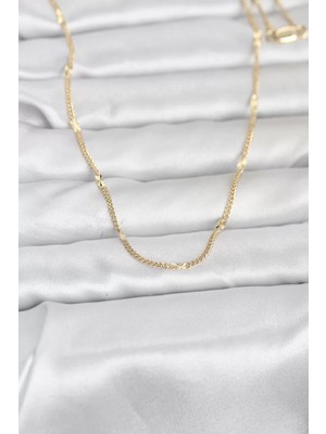 Renas Store cm 14K Gold Renk Puntalı Model 60 cm Kadın Kolye - TJ-BKO10961
