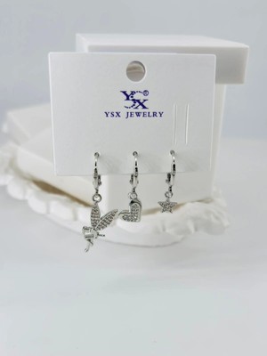 Renas Store Zirkon Taşlı Üçlü Kombin Küpe - KP00054