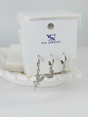 Renas Store Zirkon Taşlı Üçlü Kombin Küpe - KP00386