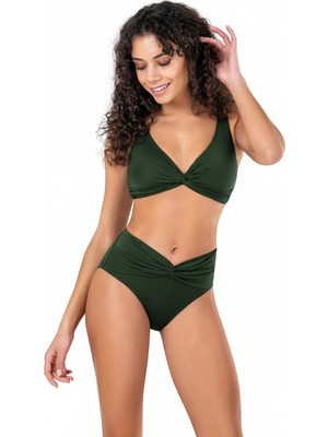 Endeep Kadın Yüksek Bel Yeşil Bikini Takımı