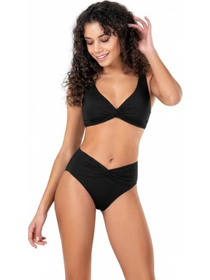 Endeep Kadın Yüksek Bel Siyah Bikini Takımı