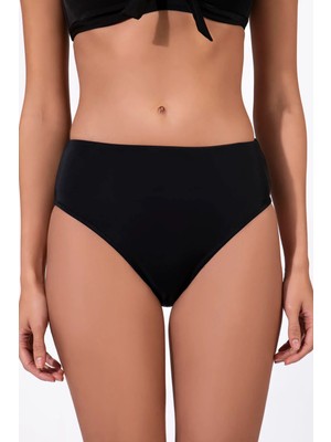 Endeep Kadın Hipster Yüksek Bel Siyah Bikini Altı