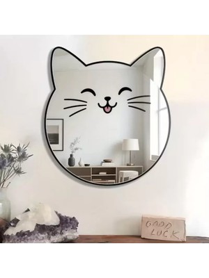Renas Store Kırılmaz Pleksi Gülen Duvar Aynası - 35X35 cm Çocuk Bebek Odası Dekoratif Ayna