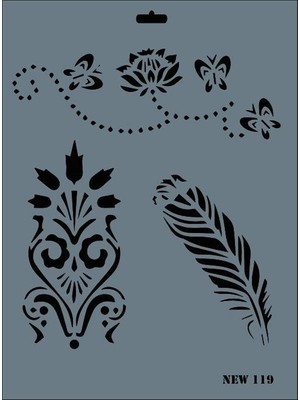 Renas Store New Seri N-119 Stencil 35X25 cm