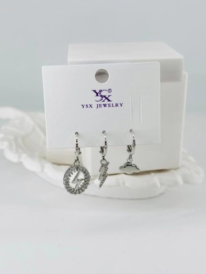 Renas Store Zirkon Taşlı Üçlü Kombin Küpe - KP00437