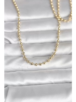 Renas Store cm 14K Gold Renk Top Zincirli Model 60 cm Kadın Kolye - TJ-BKO10987