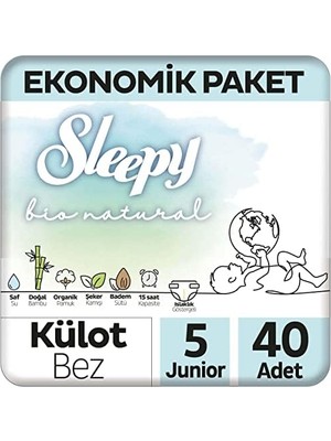 AyrStore Bio Natural 2li Külot Junıor 40 Adet 5 Numara
