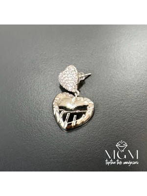 Renas Store Rodyum Zirkon Taşlı Pirinç Küpeler - KP00143