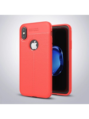 Iphone x Xs Litchi Tam Koruma Soft Silikon KILIF-(5775)
