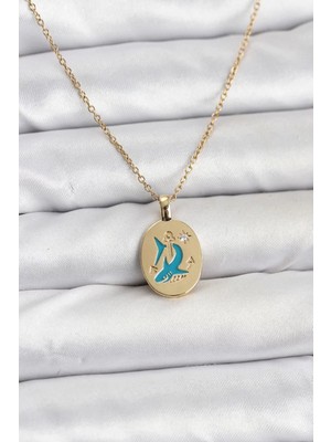 Renas Store 316L Çelik Zincir Gold Renk Shark Figür Kadın Kolye - TJ-BKO10753