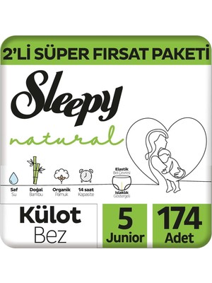 AyrStore Natural 2'li Fırsat Paketi Külot Bez 5 Numara Junior 174 Adet