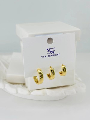 Renas Store Zirkon Taşlı Üçlü Kombin Küpe - KP00391