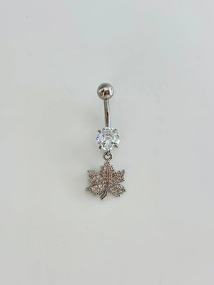 TeknoKapsül Yaprak Detaylı Göbek Piercing - PG0158