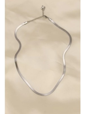 Renas Store 316L Çelik Silver Renk 45 cm Italyan Zincir Model Kadın Kolye - TJ-BKO5903