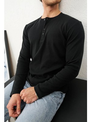 Moda Ribana Henley Sweatshirt