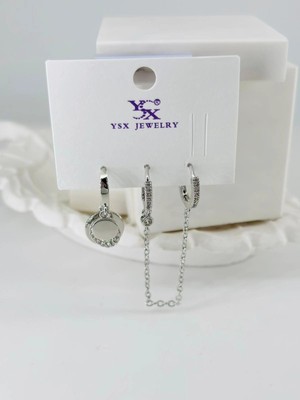 Renas Store Zirkon Taşlı Üçlü Kombin Küpe - KP00432