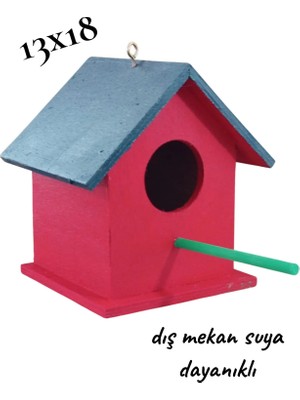 Değerli Hobi Ahşap Kuş Yuvası Kuş Evi Vernikli 13x18  cm