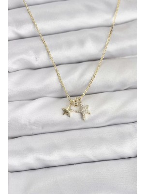Renas Store Pirinç Gold Renk Yıldız Kadın Kolye - TJ-BKO10797