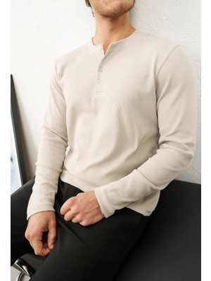 Moda Ribana Henley Sweatshirt