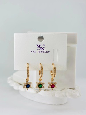 Renas Store Zirkon Taşlı Üçlü Kombin Küpe - KP00074